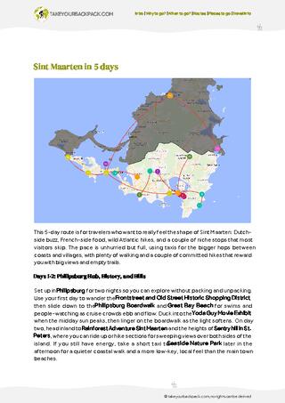example page 2 from our offline Travel Guide for Sint Maarten